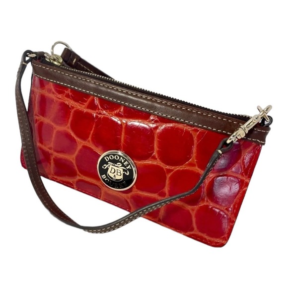 Dooney & Bourke Handbags - Dooney & Bourke Wristlet Red Embossed Croc Mini-Bag